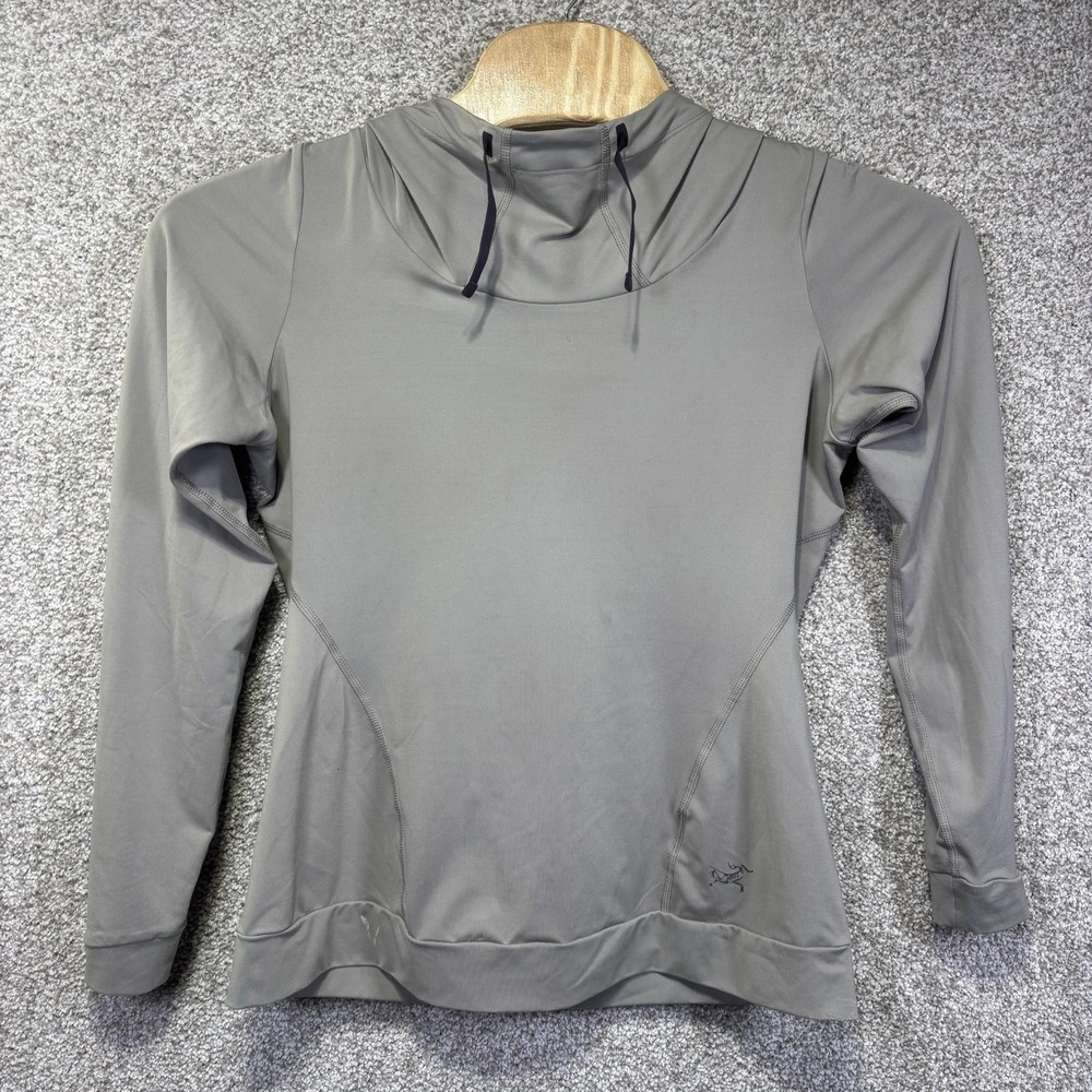 Arc'teryx Hoodie Womens Large Gray Stretch Lightweight Pullover Running Athletic